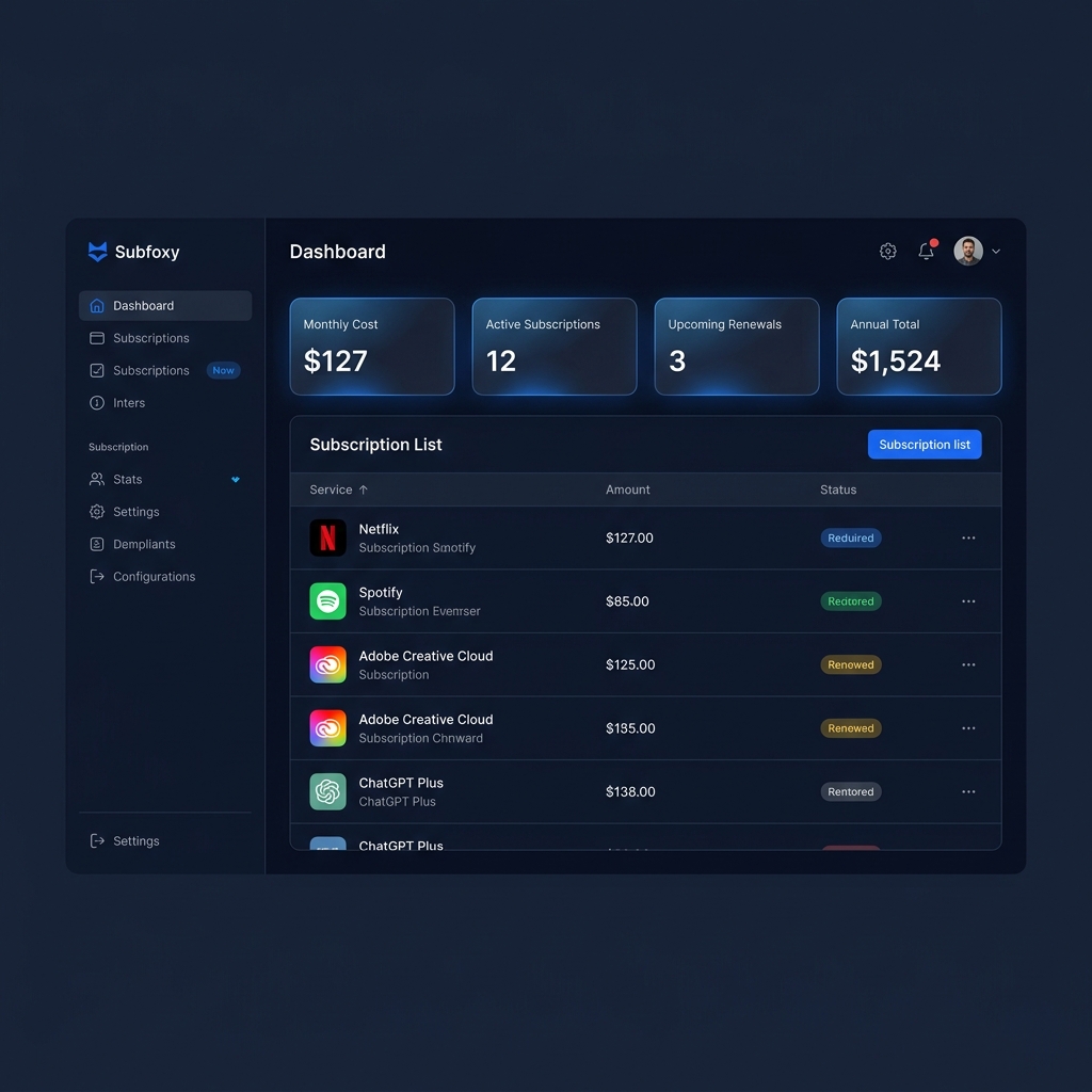 Subfoxy Dashboard